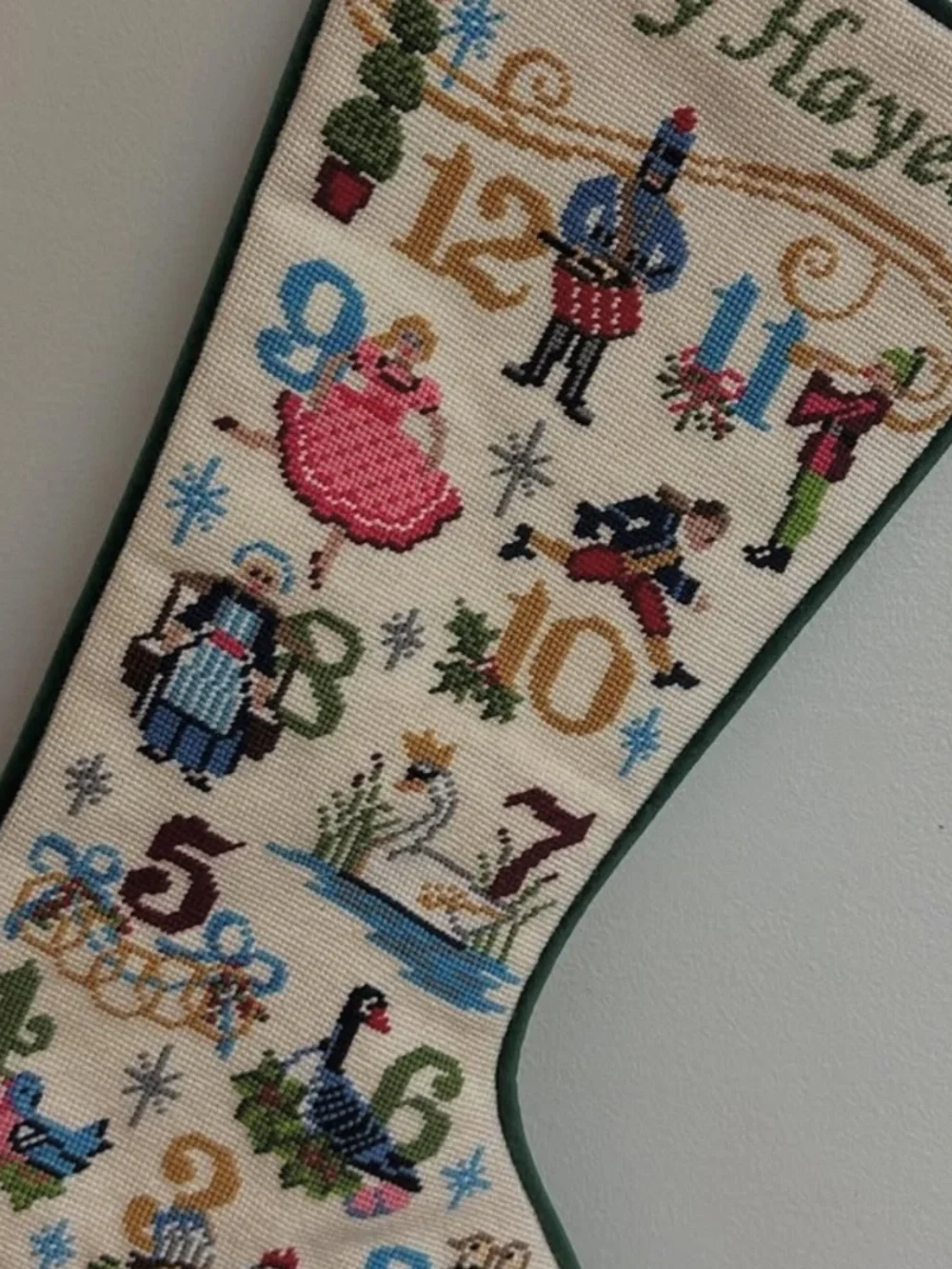 ISO 12 Days of Christmas Needlepoint Stocking